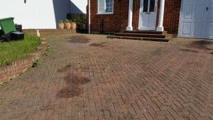 Driveway oil stains. Block pave oil.