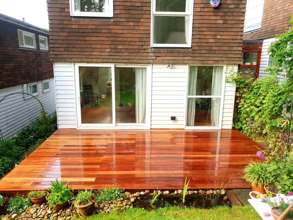 Red Balau Deck After Oiling